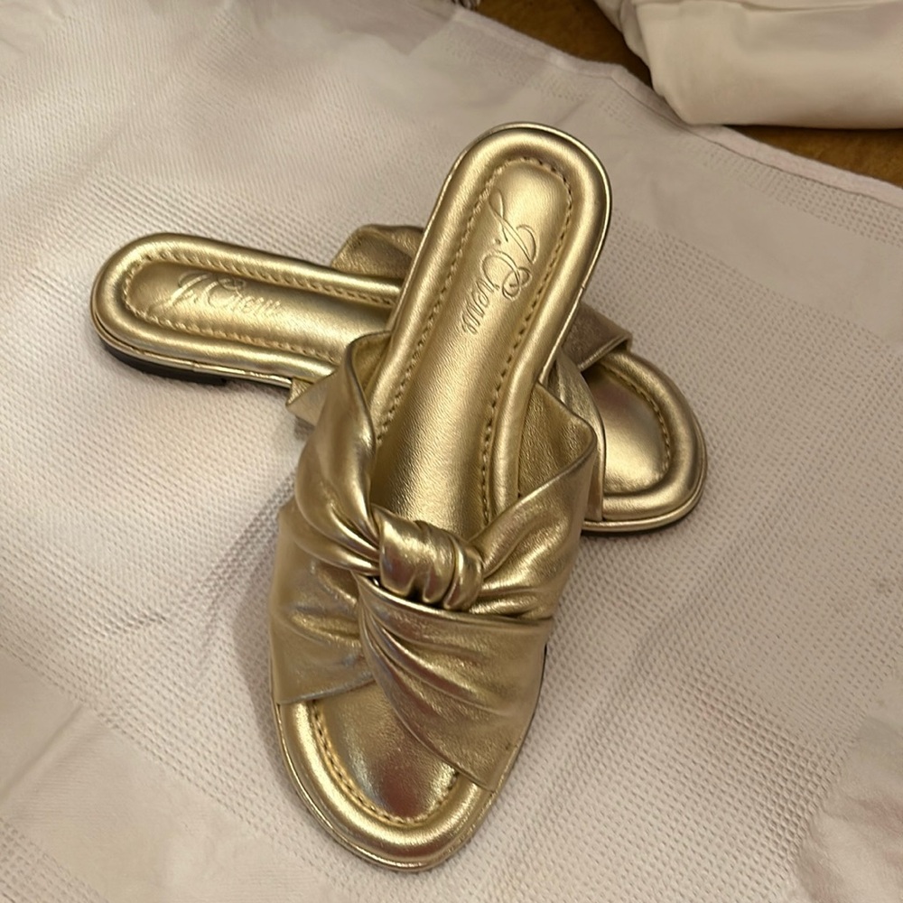 Gold J. Crew Slides